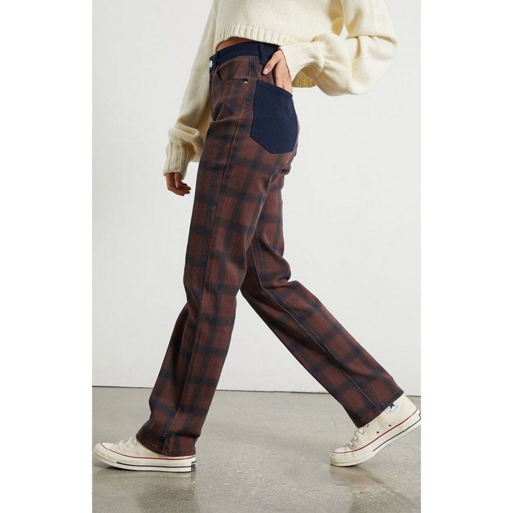 WeWoreWhat Sz. 27 NWT Plaid Colorblock Icon Jeans                            535